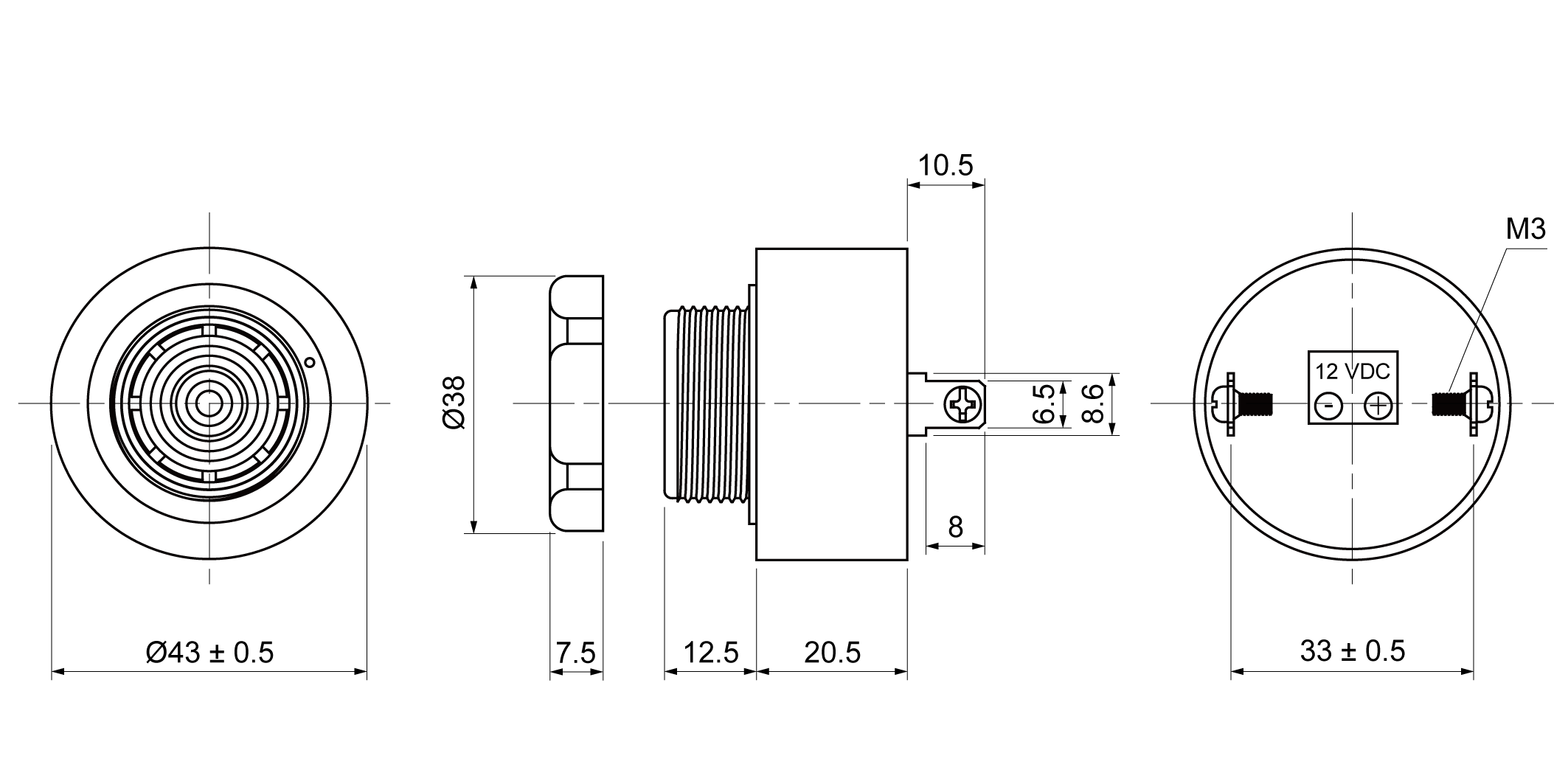 XPB4310-29SP12EH Mechanical Drawing